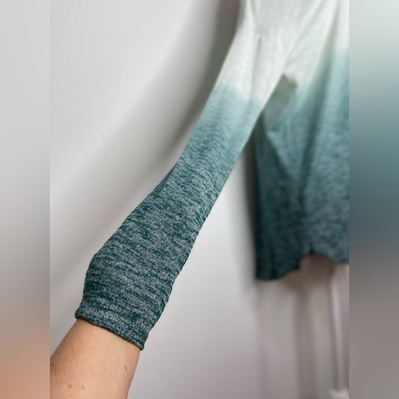 Arizona Jean Teal Ombré Long Sleeve Oversized Tunic Lightweight Beach Summer Lg - Picture 5 of 9